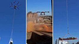 apaga incendios, traslada equipo y rescata personas: asi es el nuevo bombero drone que probaron en la plata