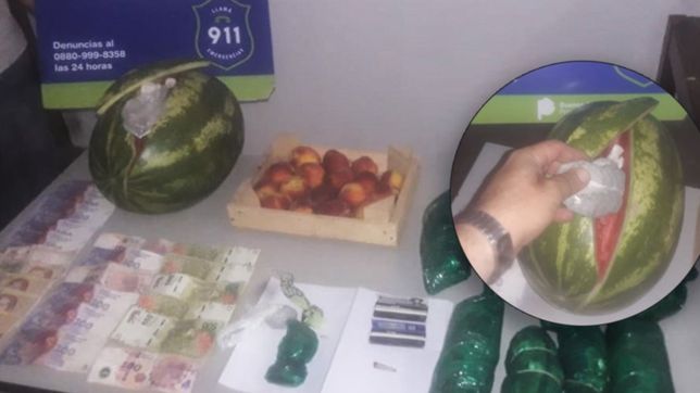 operativo sandias verdes: cayo por vender droga usando un puesto de fruta y verdura como pantalla