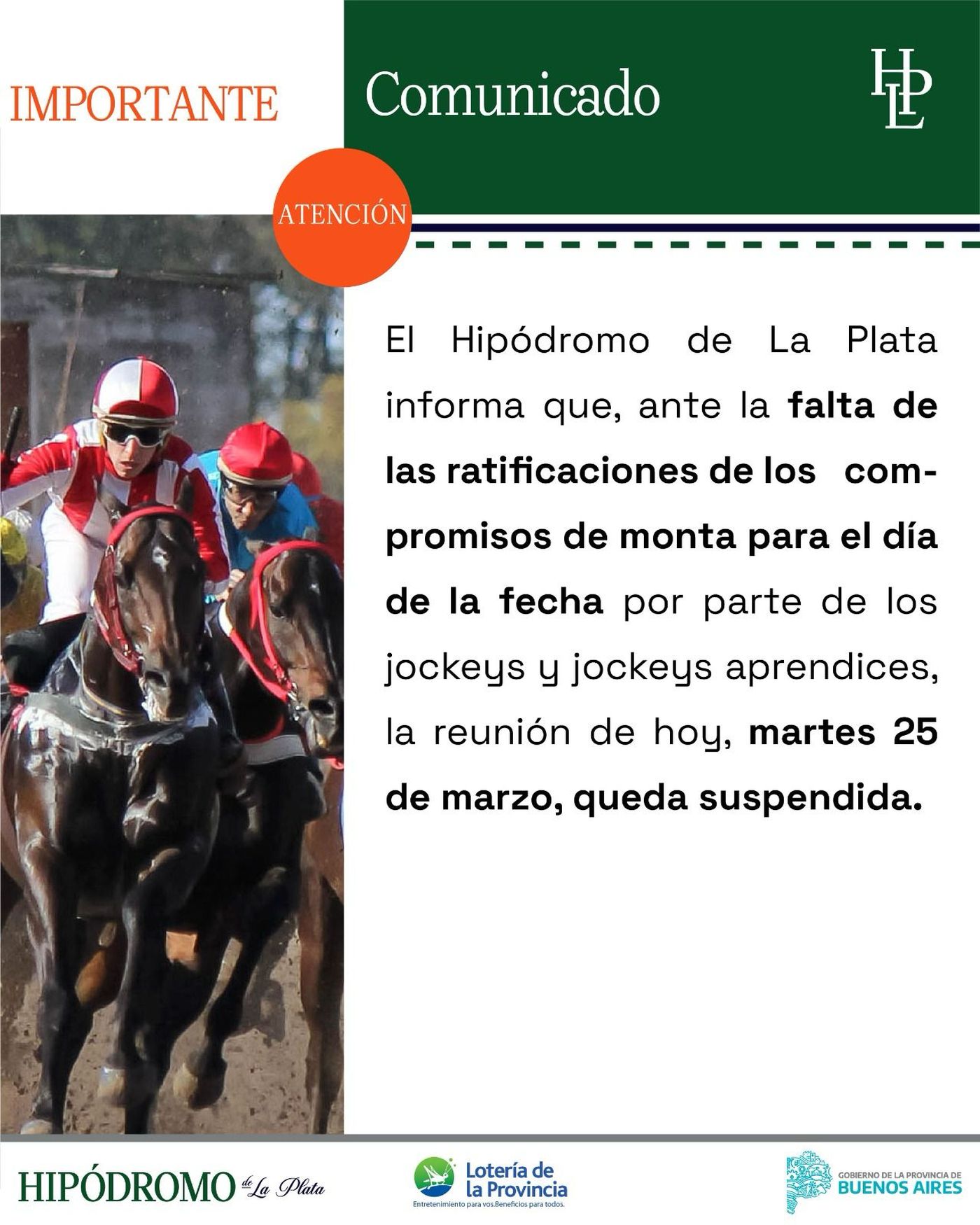 El comunicado del Hip&oacute;dromo de La Plata sobre la situaci&oacute;n en el predio