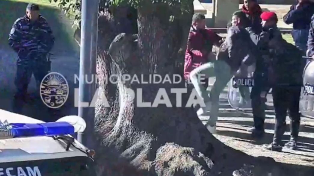 VIDEO: Detuvieron a un limpiavidrios armado en medio de golpes y patadas en 7 y 50