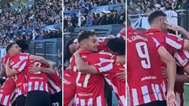 la gastada de lucas alario a los hinchas de gimnasia en el festejo del gol la gastada de lucas alario a los hinchas de gimnasia en el festejo del gol