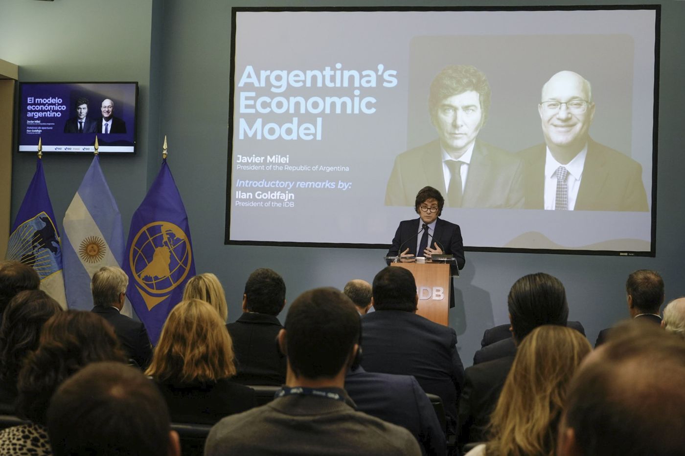 Javier Milei, este viernes, en Estado Unidos