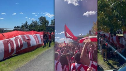 Una multitud despidió al plantel de Estudiantes en City Bell