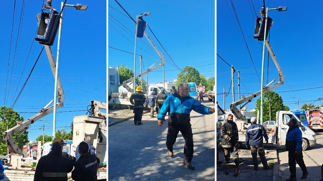 berisso: bomberos rescataron a un operario atrapado