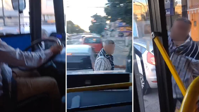 quiso subir a un micro sin pagar, lo corrio una cuadra y amenazo al chofer porque no lo dejo pasar