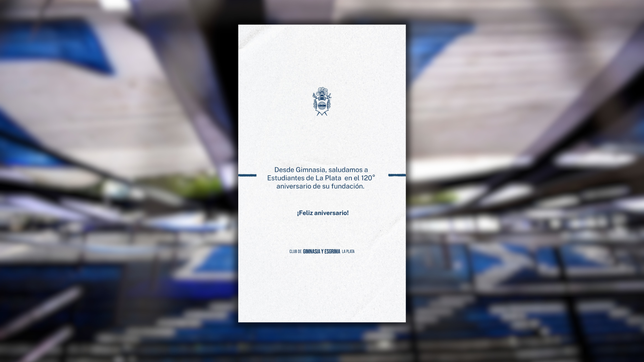 el cordial mensaje que gimnasia le dedico al pincha por su 120° aniversario