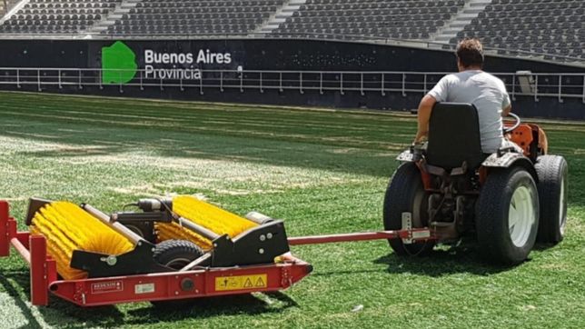 a trece dias de que juegue estudiantes, asi esta el campo de juego del estadio unico