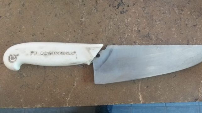 amenazo con matar a cuchillazos a dos personas e intento huir cuando llego la policia