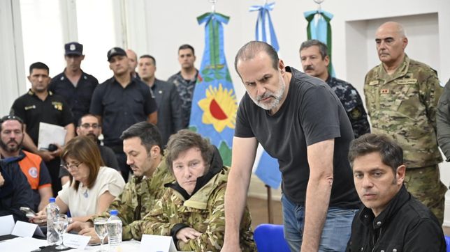 en secreto y a 5 dias de la catastrofe, milei viajo a bahia blanca con su hermana karina