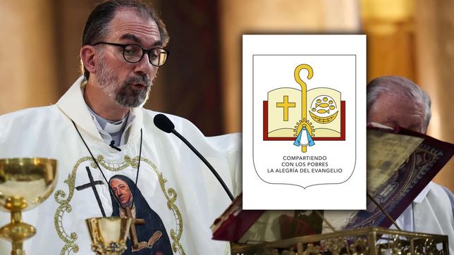 el nuevo arzobispo presento el escudo que representara su ministerio