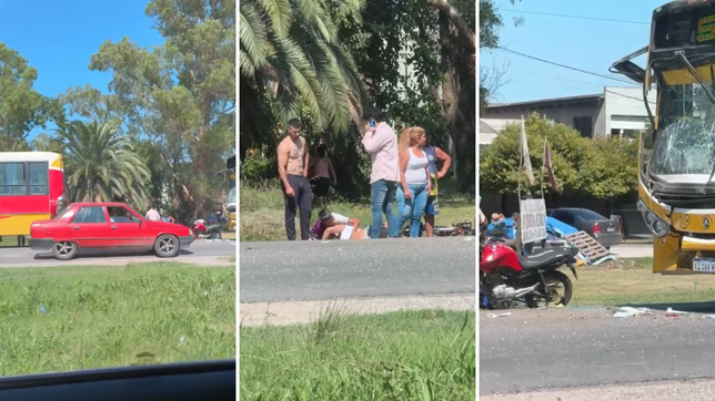 tension en ruta 11 por el choque de dos micros: una embarazada termino internada