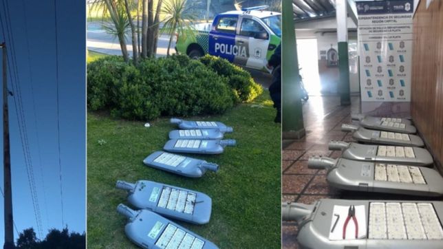 insolito: lo descubrieron mientras se robaba el alumbrado publico de una calle de la plata