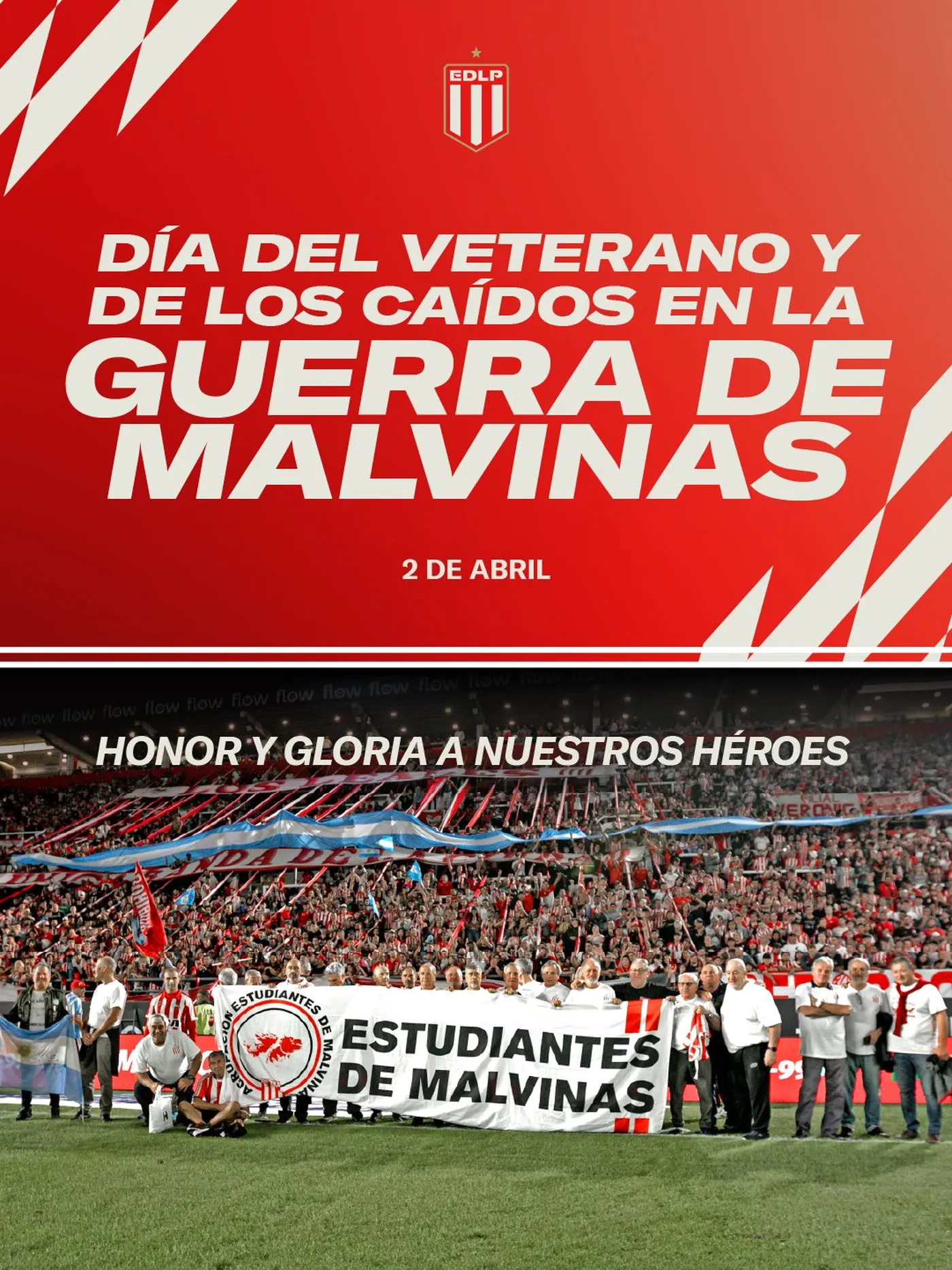 El reconocimiento de Estudiantes por el día del veterano y caídos en la guerra de Malvinas