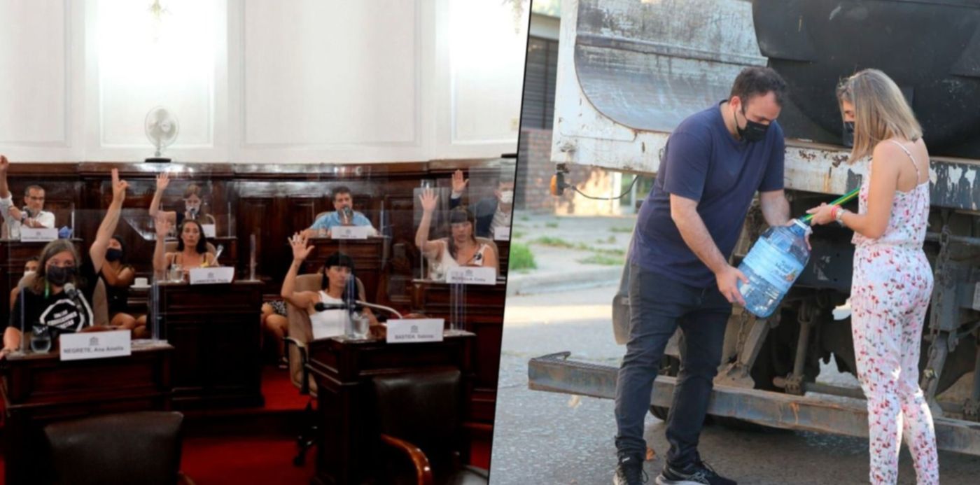 Concejales de Juntos reparten agua