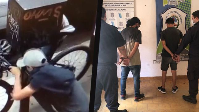 detuvieron a los dos ladrones que robaron una bicicleta en pleno centro de la plata