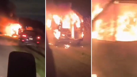 Incendiaron una camioneta en la Ruta 36 y sospechan que era robada Incendiaron una camioneta en la Ruta 36 y sospechan que era robada