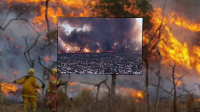 las aterradoras imagenes del incendio en villa carlos paz