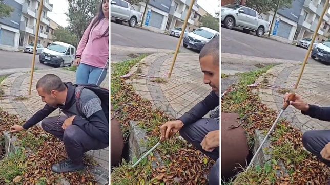 un joven no vidente de la plata se cayo en un profundo bache y resulto ileso de milagro