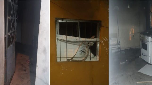 un hombre borracho quedo atrapado en medio de un voraz incendio en su casa de la plata