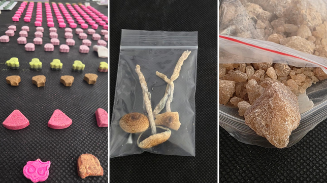 cristal, extasis y hongos: las fotos del operativo antidroga en la plata y ensenada