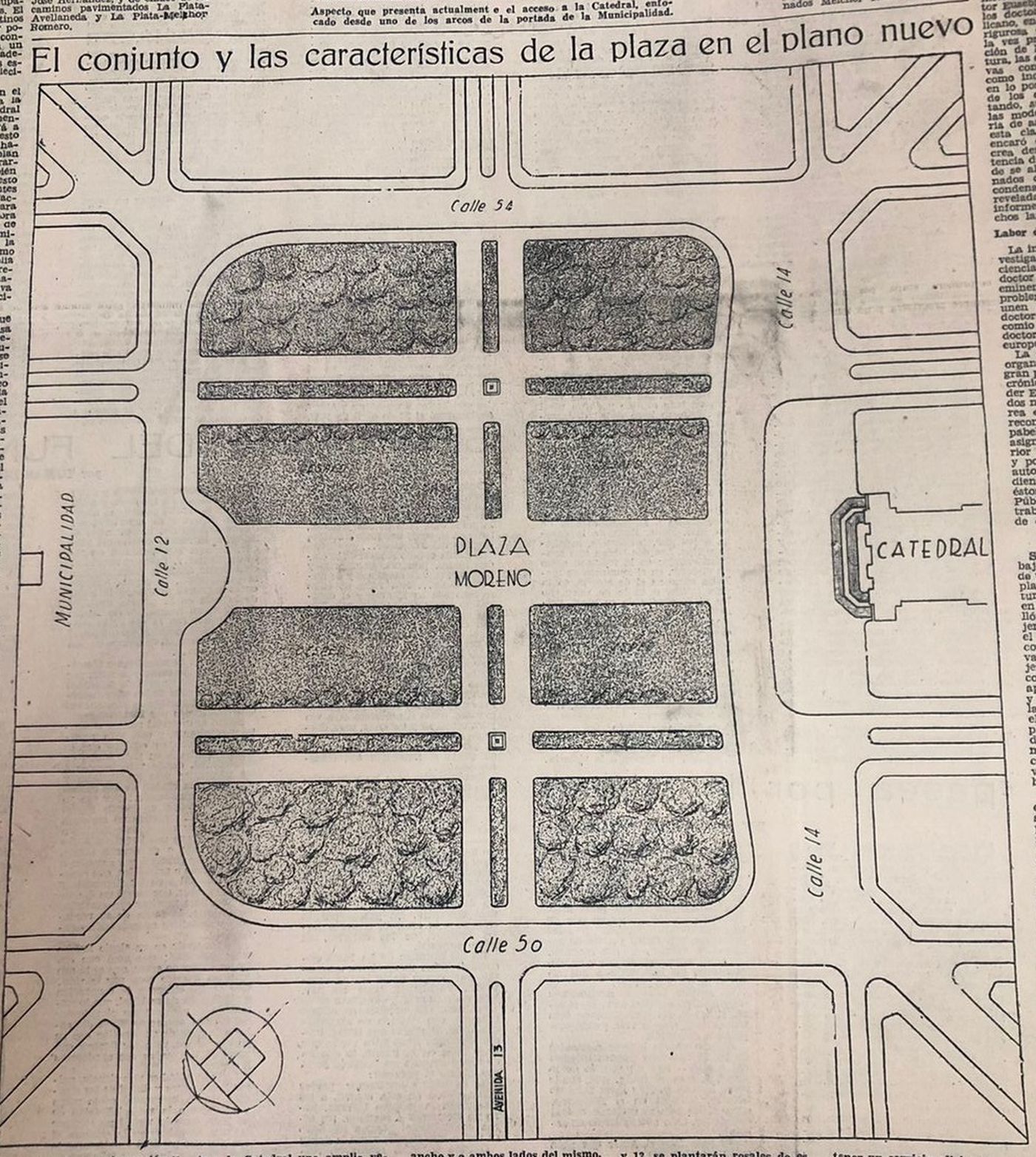 El proyecto de renovación de plaza Moreno que publicó El Argentino, el 19 de noviembre de 1942