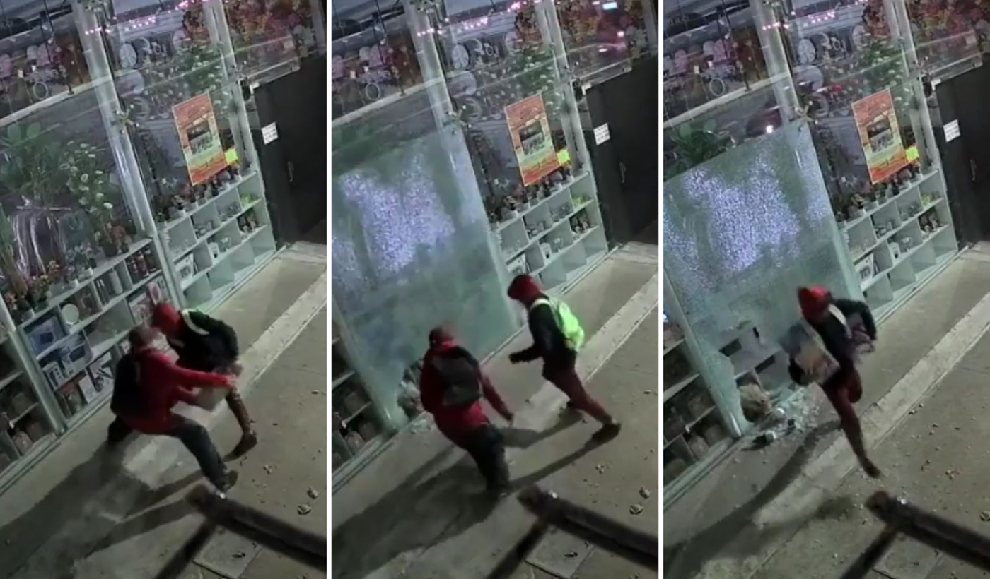 ladrones rompen vidriera