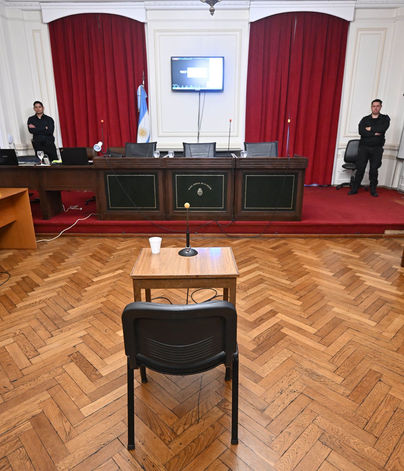La sala de audiencia de los Tribunales Federales, donde se leerá el veredicto