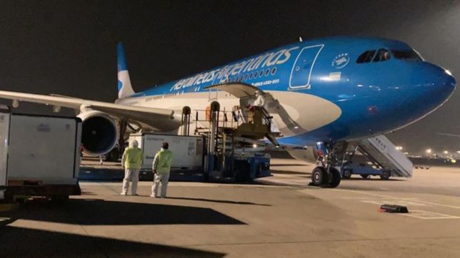 arribo un nuevo vuelo desde moscu y argentina ya cuenta con casi 9 millones de vacunas