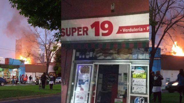 susto y tension en la plata por un voraz incendio en un supermercado chino