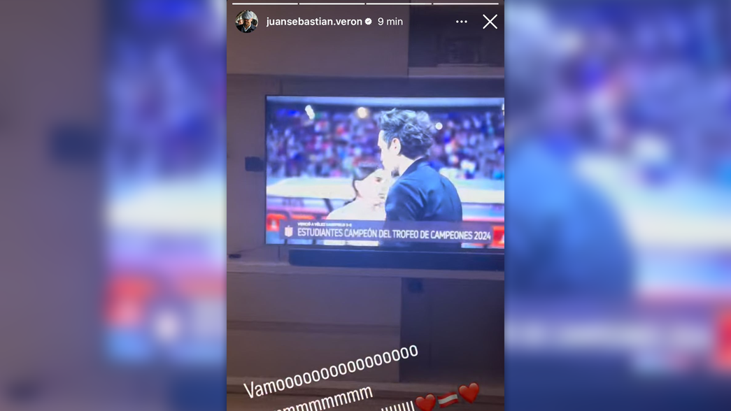 A los gritos, Verón celebró el Trofeo de Campeones y se lo dedicó a su futura hija