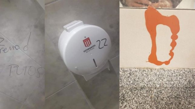 los hinchas de estudiantes explotaron por las pintadas de gimnasia en 1 y 57
