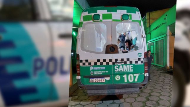 se agarro a culatazos con su vecino y destrozo una ambulancia del same