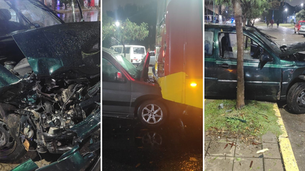 Un auto, una camioneta y un micro protagonizaron un choque en cadena en Berisso