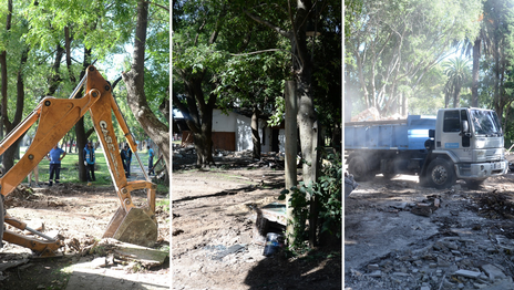 El video que muestra las obras en el Parque San Martín para la construcción de la cancha de fútbol 5