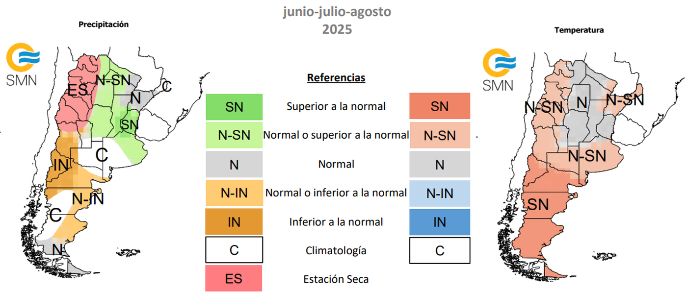 El informe trimestral del SMN prev&eacute; precipitaciones y temperaturas superiores a lo normal para junio, julio y agosto.