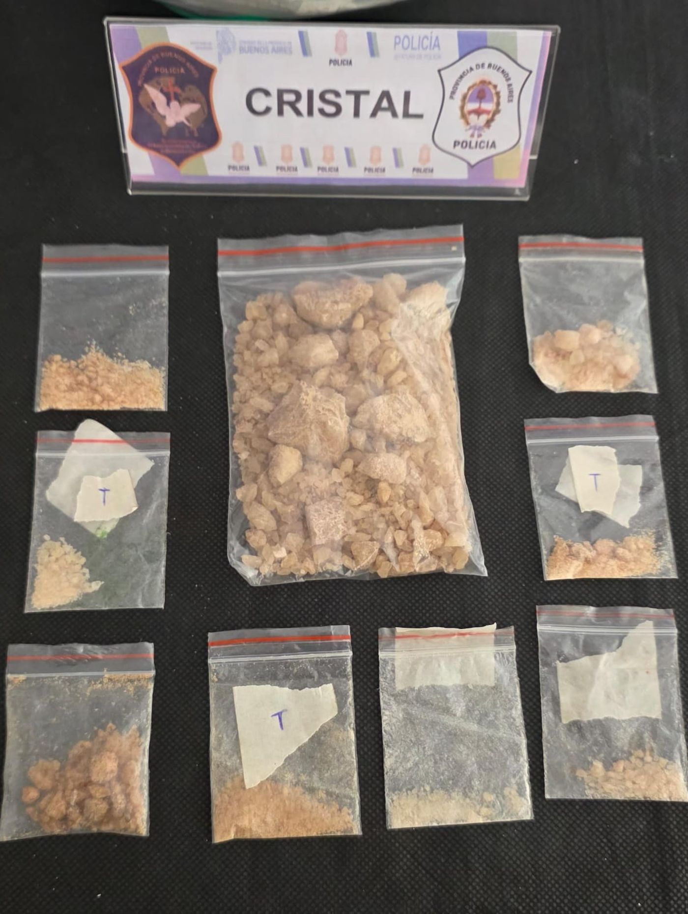 El 95,8 gramos de cristal secuestrado en el operativo