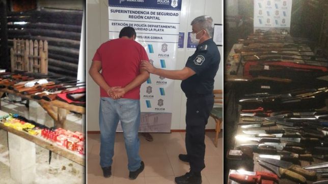 fue detenido por agredir a su ex pareja y encontraron un arsenal en su vivienda de gorina