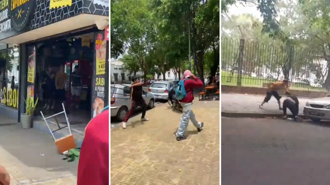 alumnos del normal 1 protagonizaron una feroz pelea con sillazos en un local de comidas