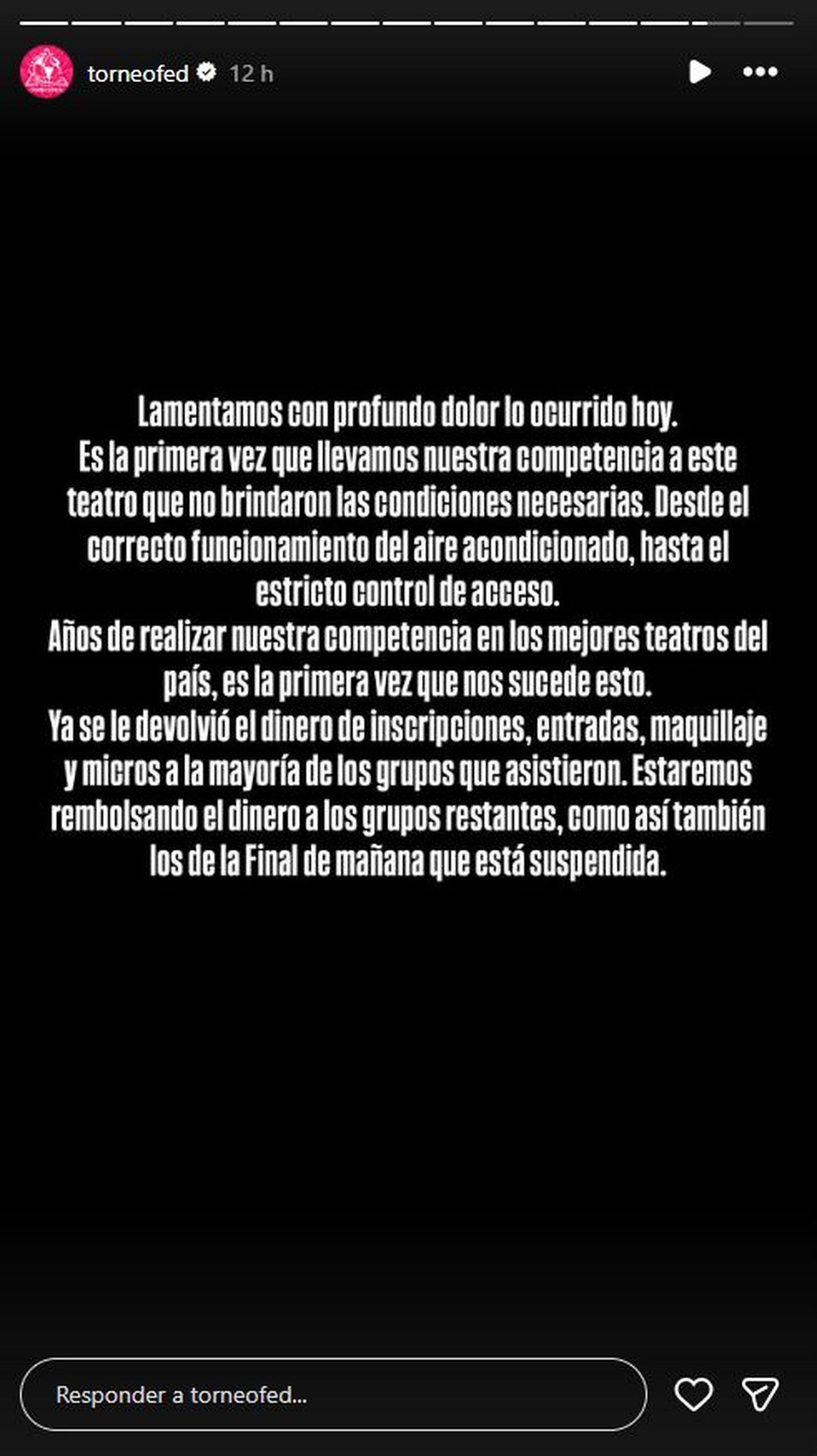 El mensaje de los organizadores del torneo que casi termina en tragedia en un teatro de Floresta