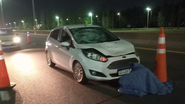 un peaton murio tras ser atropellado por un auto en plena autopista la plata-buenos aires