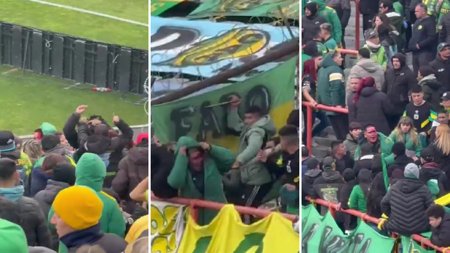la barra de aldosivi se peleo a cuchillazos en medio del partido con newells y apuntan a una interna