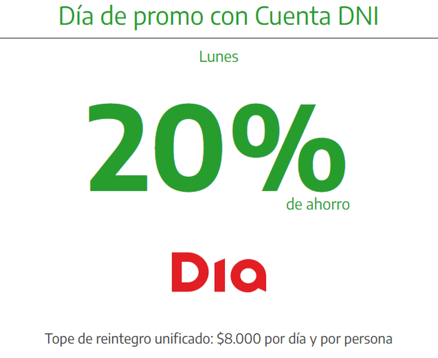 Cuenta DNI aplicará un descuento especial a quienes compren en Supermercado Día.