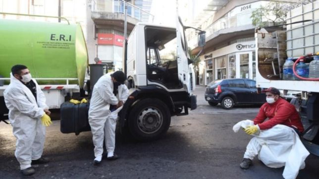 nuevo operativo de desinfeccion en el centro de la plata tras un caso de coronavirus