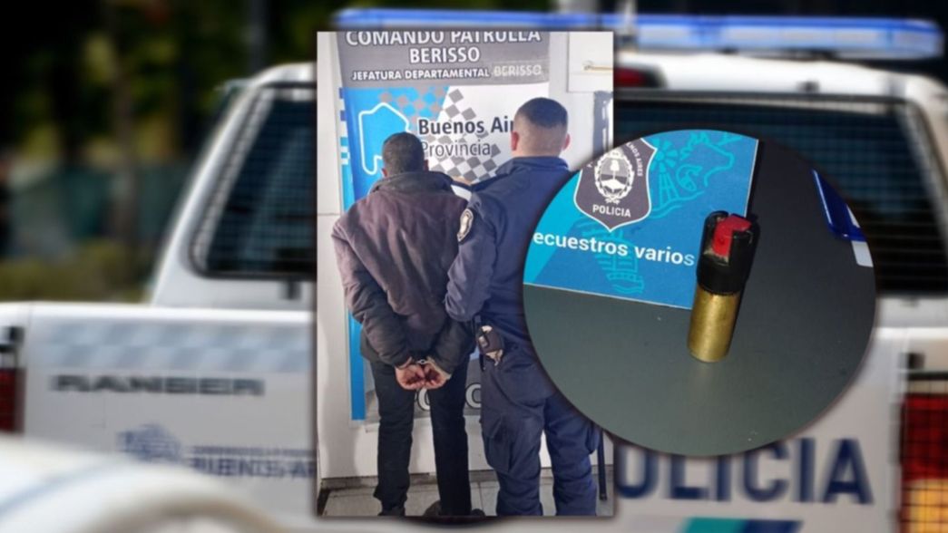 Orinaba en una calle de Berisso y le tiró gas pimienta a una chica que quiso filmarlo