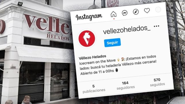 la advertencia de la heladeria vellezo para evitar las estafas a traves de instagram