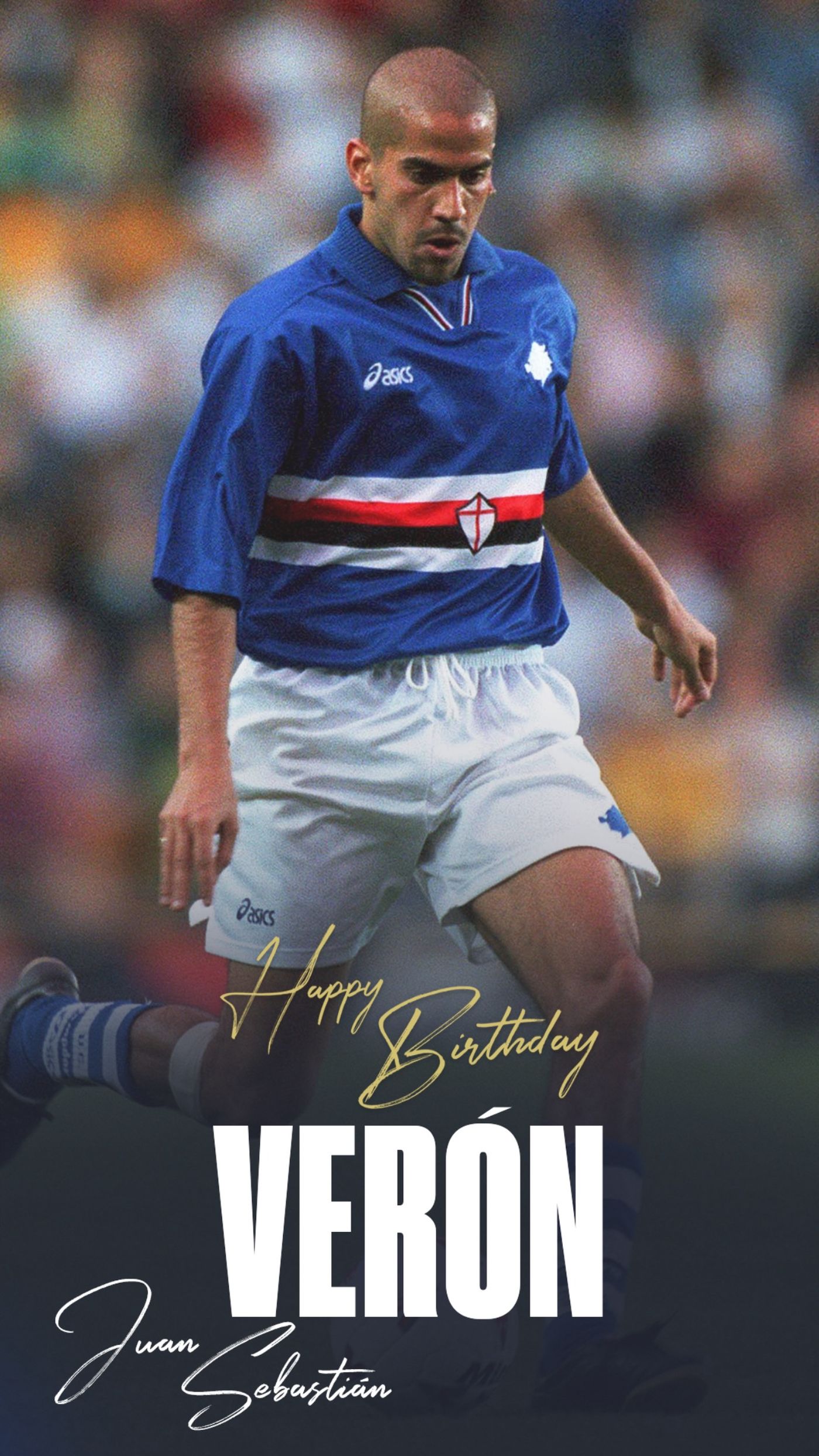 La mención de Sampdoria por el cumpleaños de Juan Sebastián Verón 