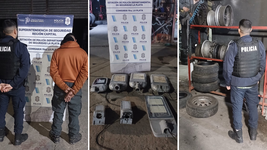 allanaron dos gomerias y recuperaron catorce luminarias del alumbrado publico que habian sido robadas