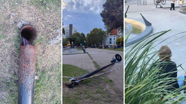 un poste del alumbrado publico se desplomo en una plaza de la plata y golpeo a un nene que jugaba en el lugar un poste del alumbrado publico se desplomo en una plaza de la plata y golpeo a un nene que jugaba en el lugar