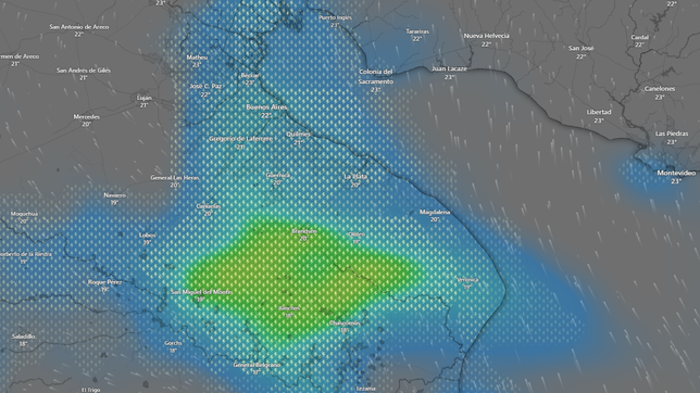 ¿a que hora de la nochebuena y navidad podria llegar a llover en la plata y la region?