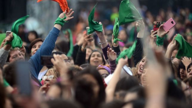 proponen ir a votar el domingo con el panuelo verde por el aborto legal